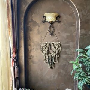 Handmade Macrame Crochet Wall Hanging Backdrop Art
